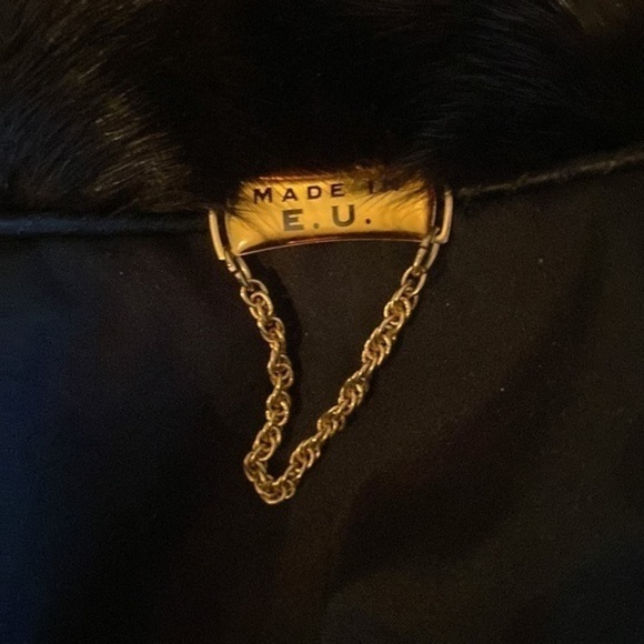 Fur coat black Dimond 100% genuine fur Mink high quality coat size -42 US M-L - Picture 11 of 16